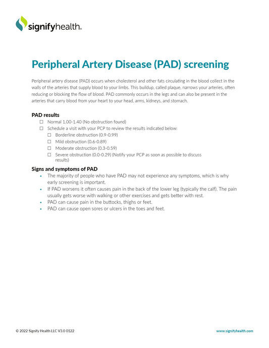 PAD, HEALTH LEAVE BEHIND