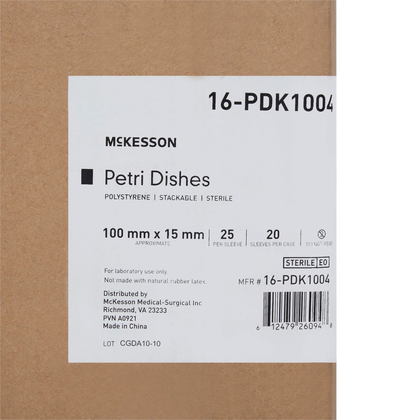 DISH, PETRI STACKABLE POLYSTYRENE 100X15MM