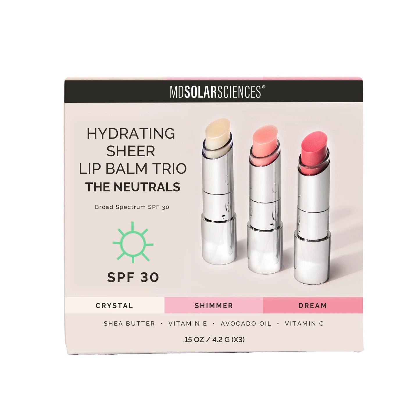 BALM, LIP TRIO NEUTRAL-SHIM/DREM/CRYSTAL .45OZ