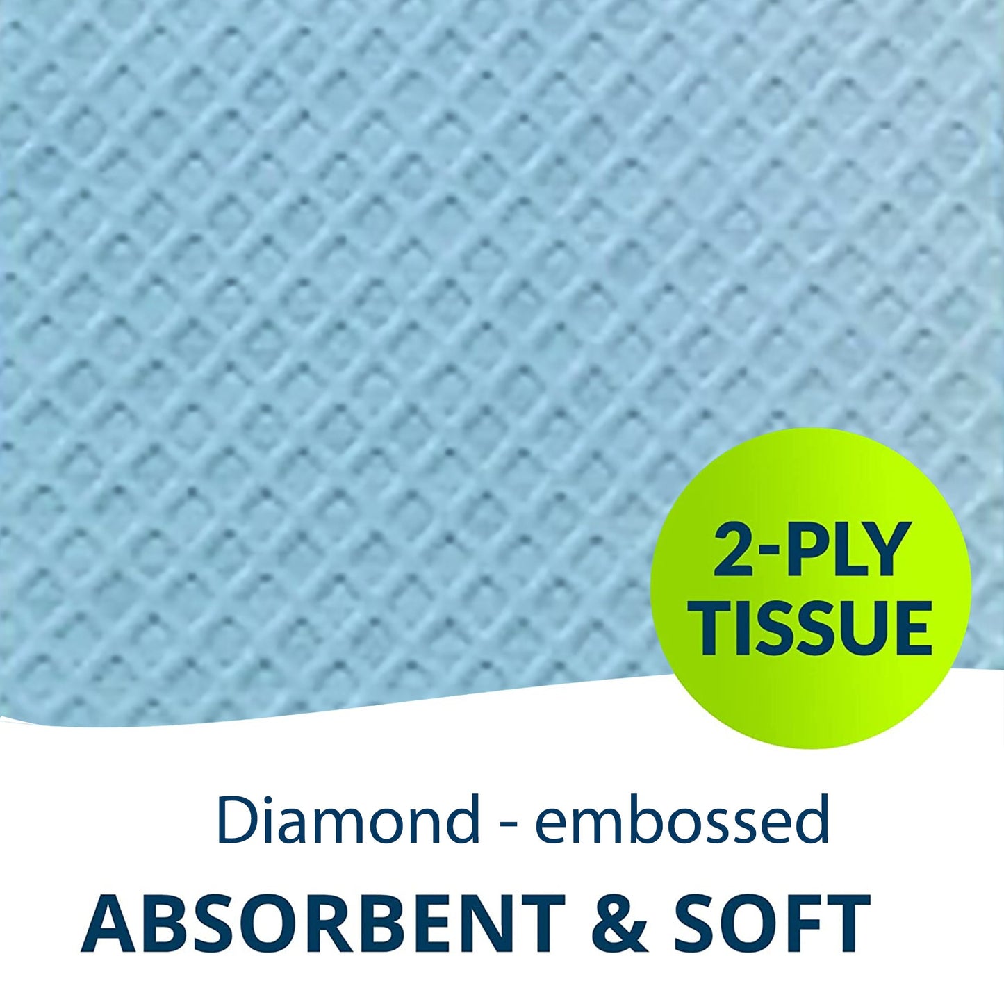 TOWEL, PROF 2PLY POLY BLU 13X18