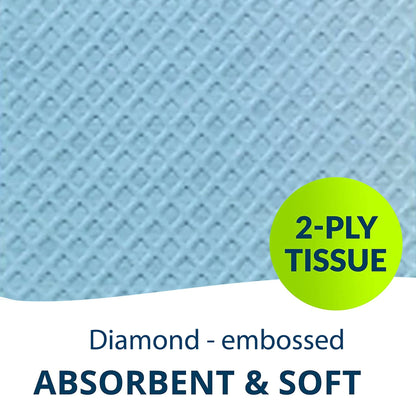 TOWEL, PROF 2PLY POLY BLU 13X18