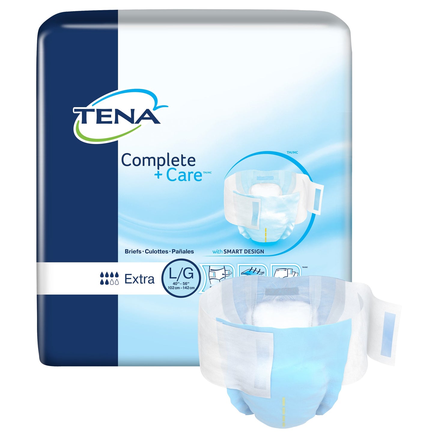 BRIEF, TENA COMPLETE+CARE WETNESS INDICATOR LG