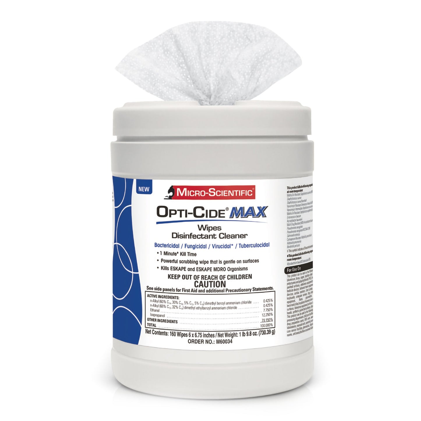 WIPE, DISINFECTANT OPTI-CIDE MAX 6"X6 3/4"