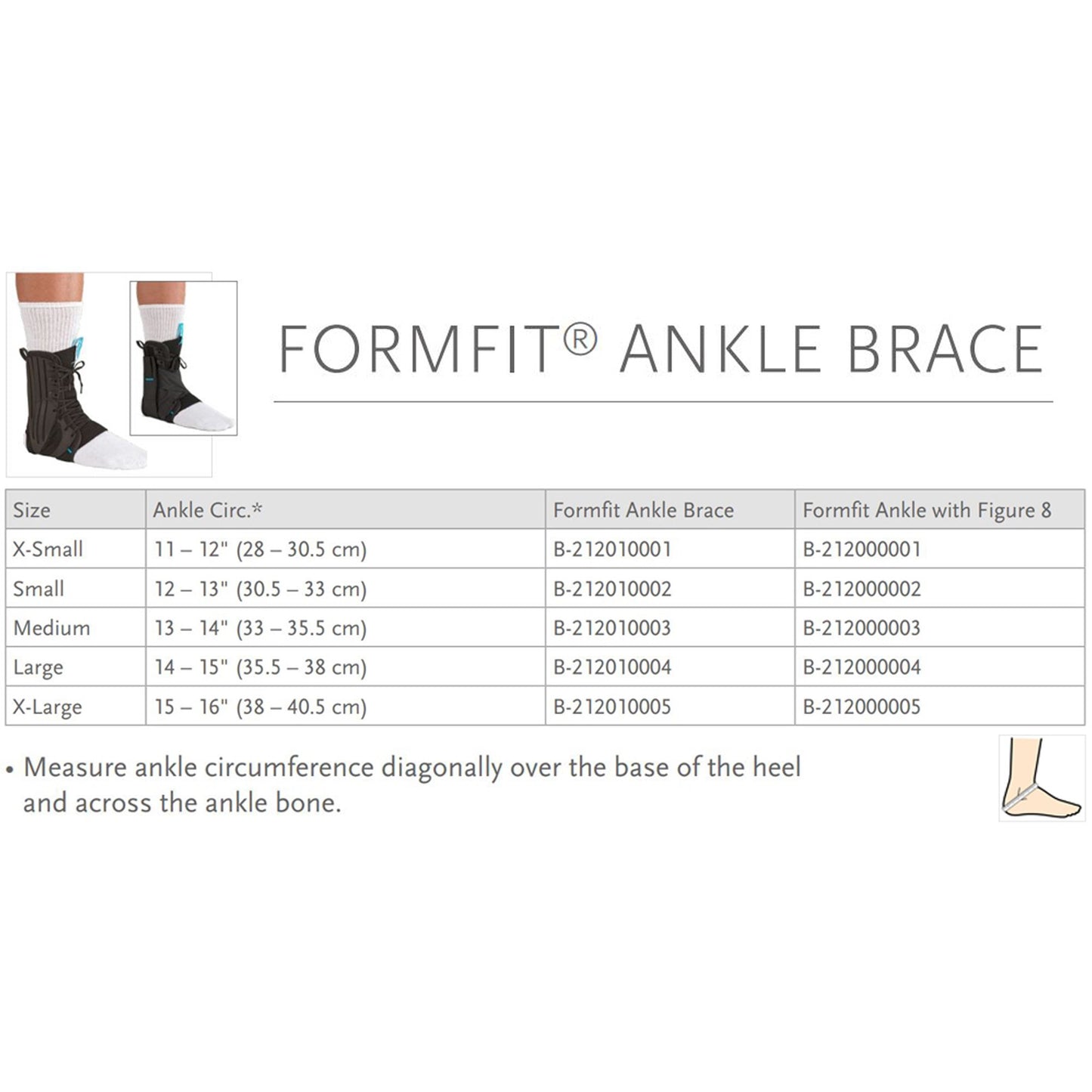 ANKLE BRACE, EXOFORM W/STRAP BLU MED OSSURA