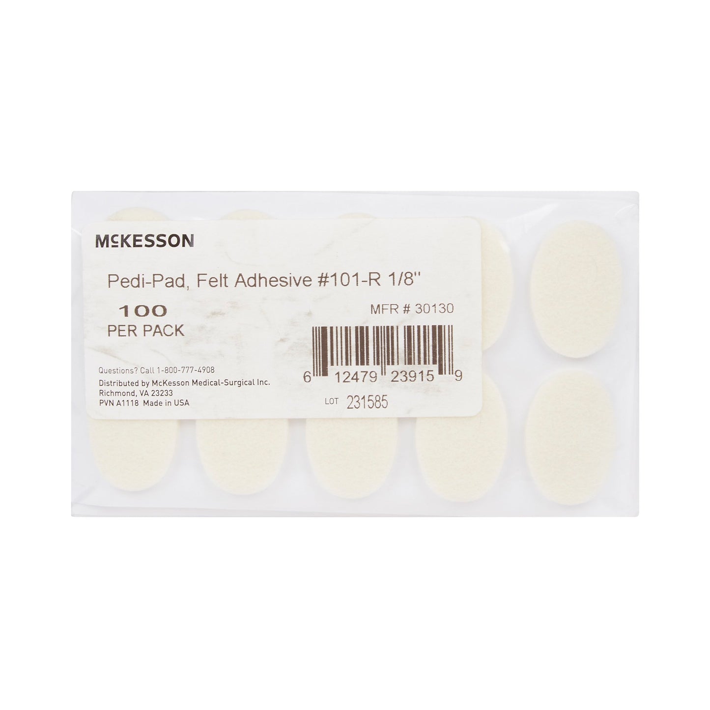 PEDI-PAD, FELT ADH WHT #101-REEGULAR 1/8"