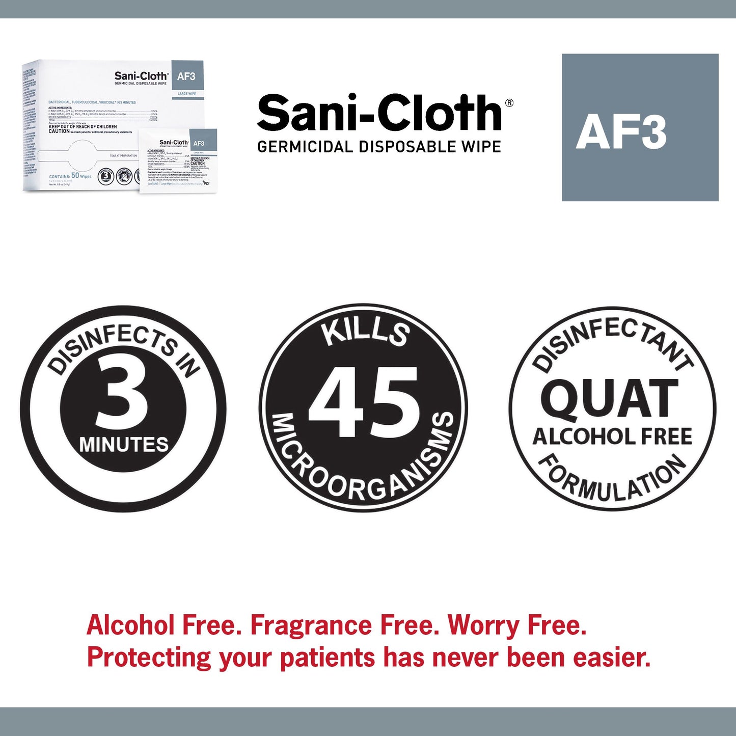 WIPE, DRY SANI-CLOTH AF3 LG 5X8 INDIVIDUAL PACK