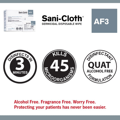 WIPE, DRY SANI-CLOTH AF3 LG 5X8 INDIVIDUAL PACK