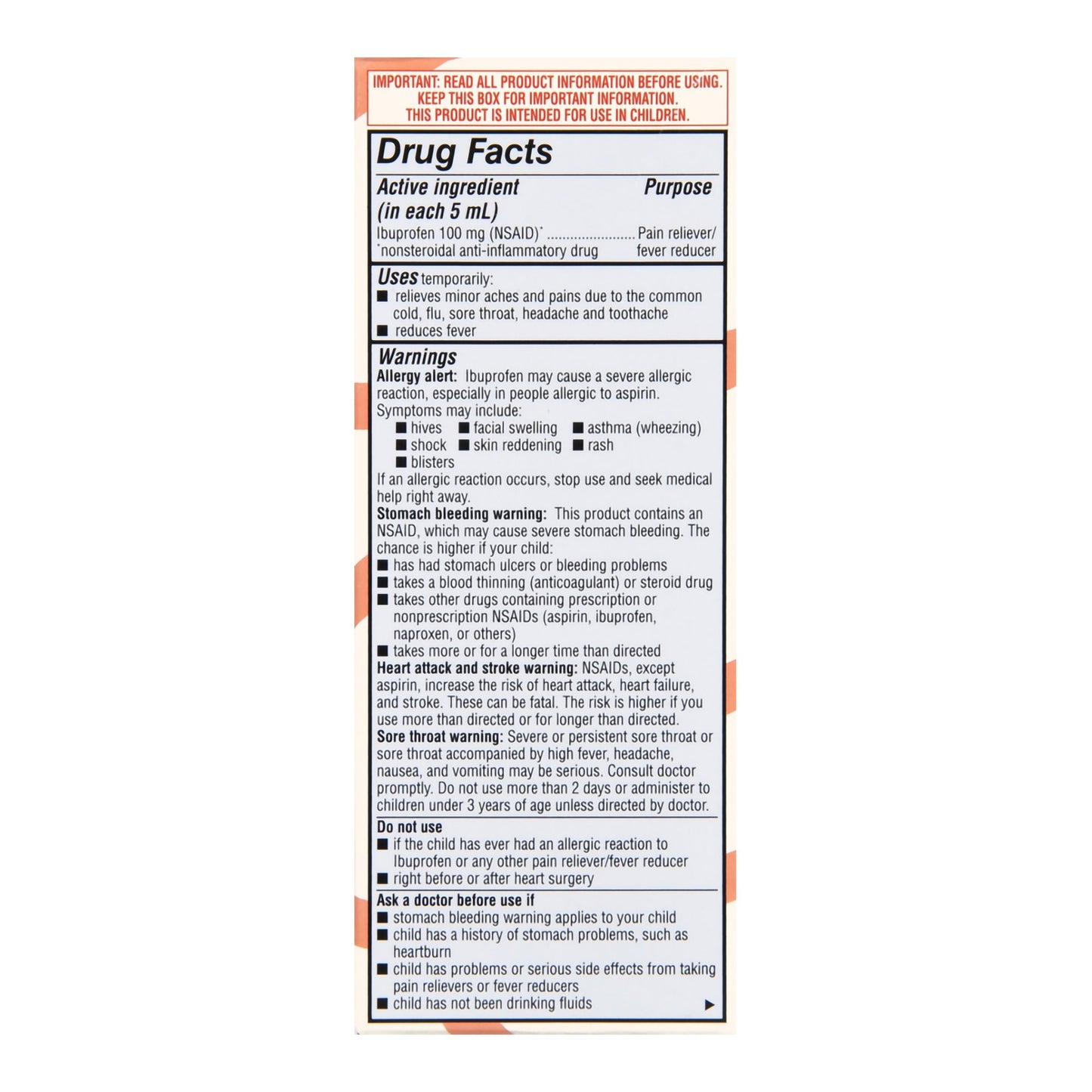 IBUPROFEN, SUSPN ORAL FT CHLDBUBBLE GUM 100MG 4OZ