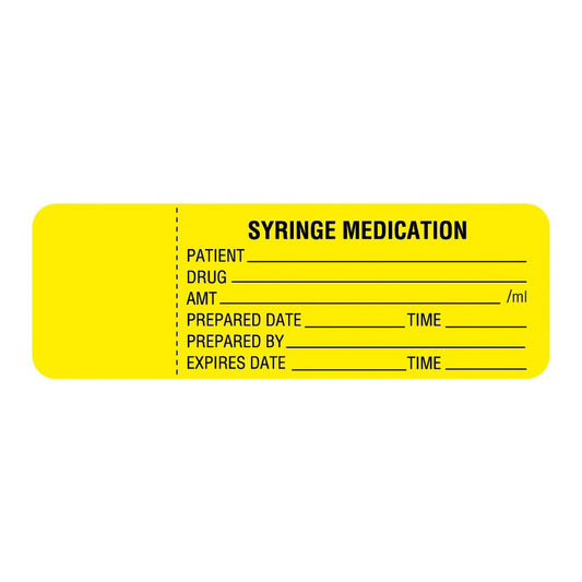 LABEL, SYRINGE MEDICATION YLW3"X1"