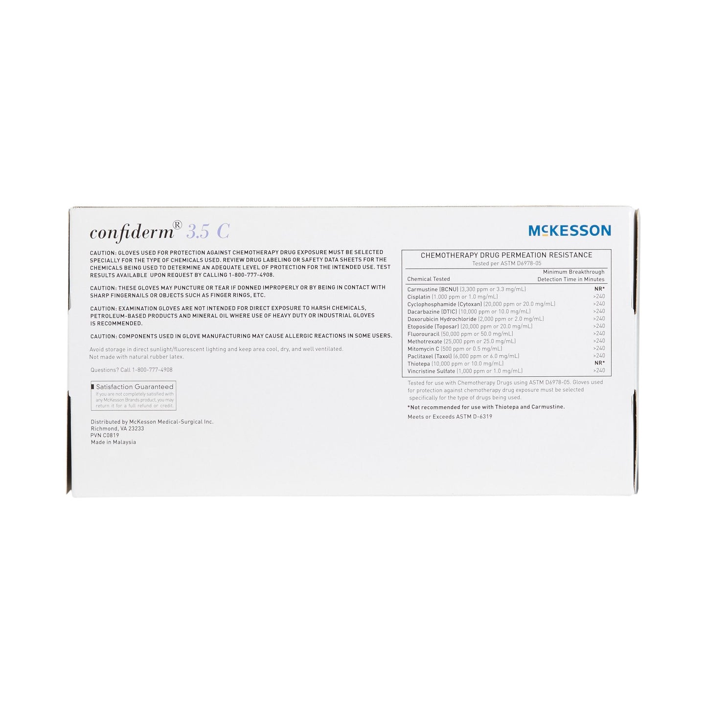 GLOVE, EXAM NTRL LG N/S CHEMO3.5C