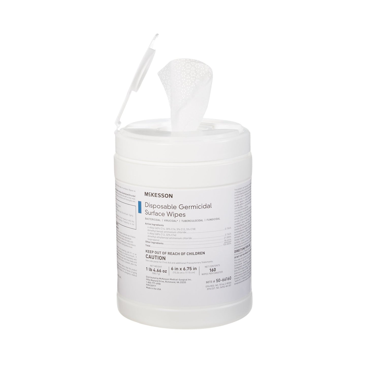 WIPE, GERMICIDE LG 6"X6.75"