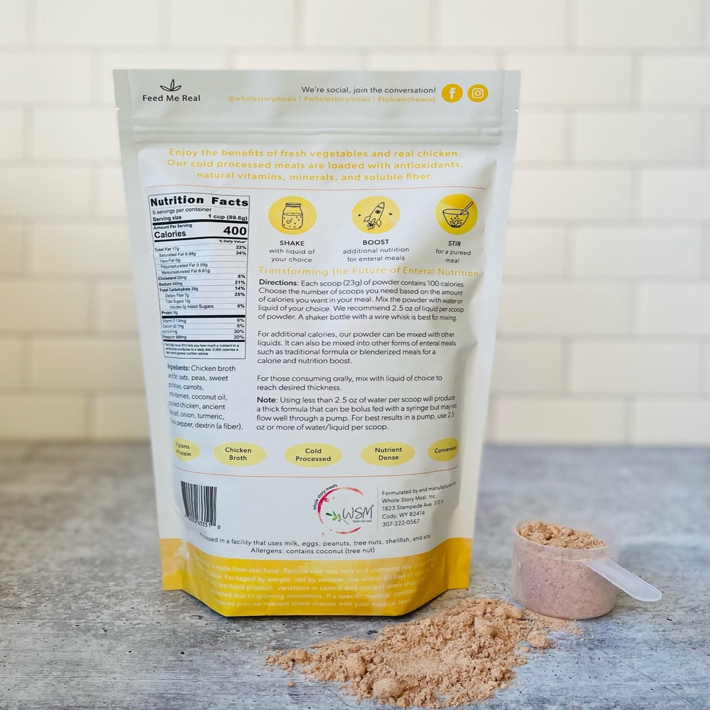 FOOD, POWDERED CHICKEN/PEAS &CARROTS 16OZ