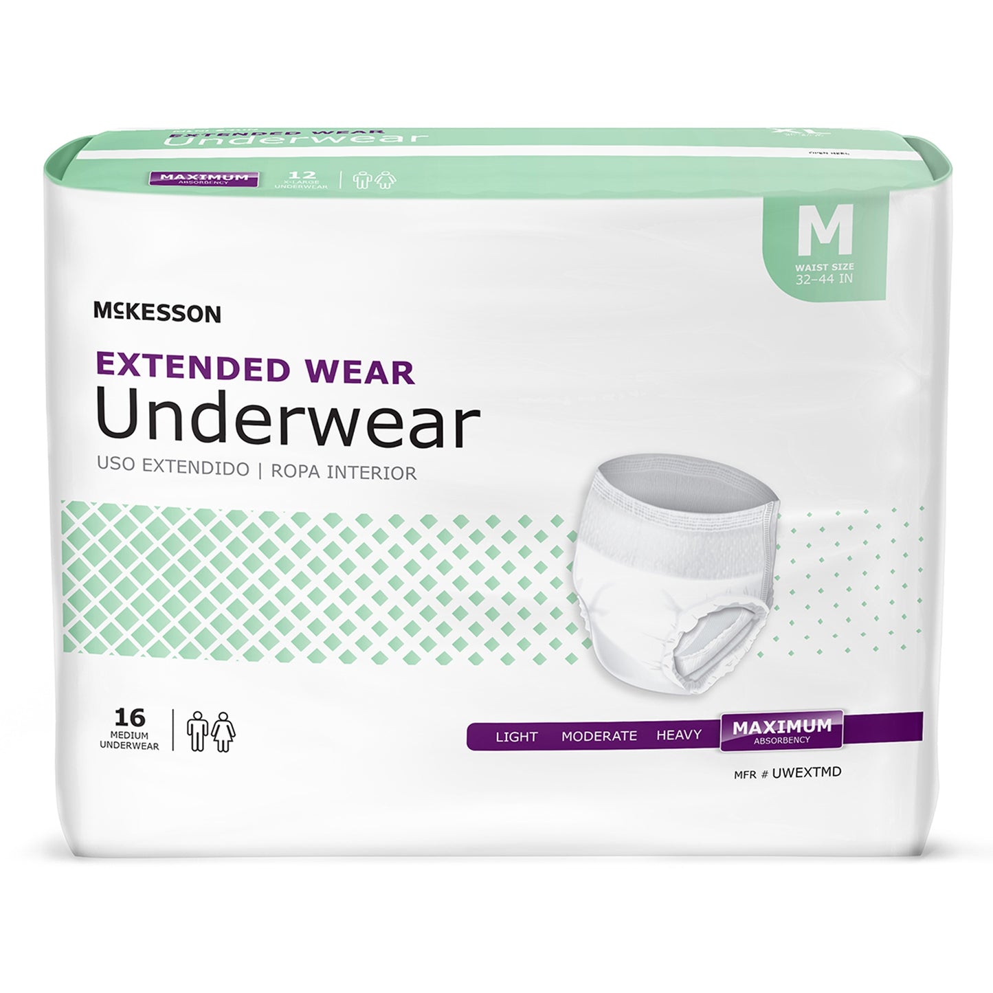 UNDERWEAR, EXTENDED WEAR MED 32-44