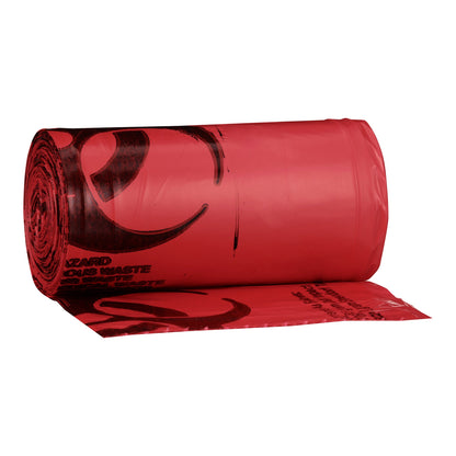 BAG, BIOHAZ SL HDPE RED STAR 24X24 1MIL