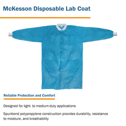 COAT, LAB KNITCUFF LF BLU LG/XLG