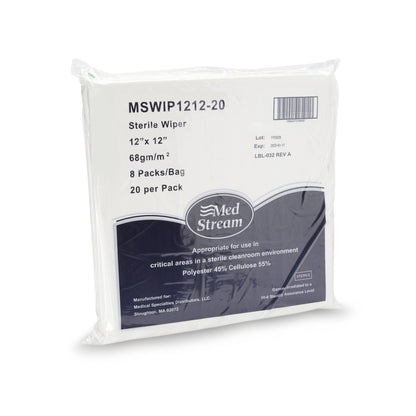WIPE, CLEANROOM ISO CLASS5 STRDISP WHT 12X12"