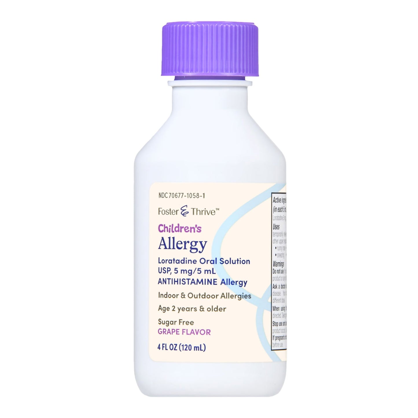 LORATADINE, SYRP FT CHILDRENSALLERGY SUG/FREE GRAPE 4OZ