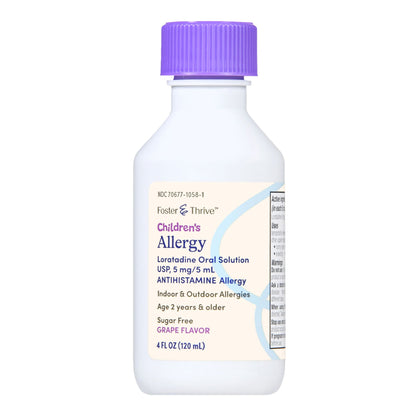 LORATADINE, SYRP FT CHILDRENSALLERGY SUG/FREE GRAPE 4OZ