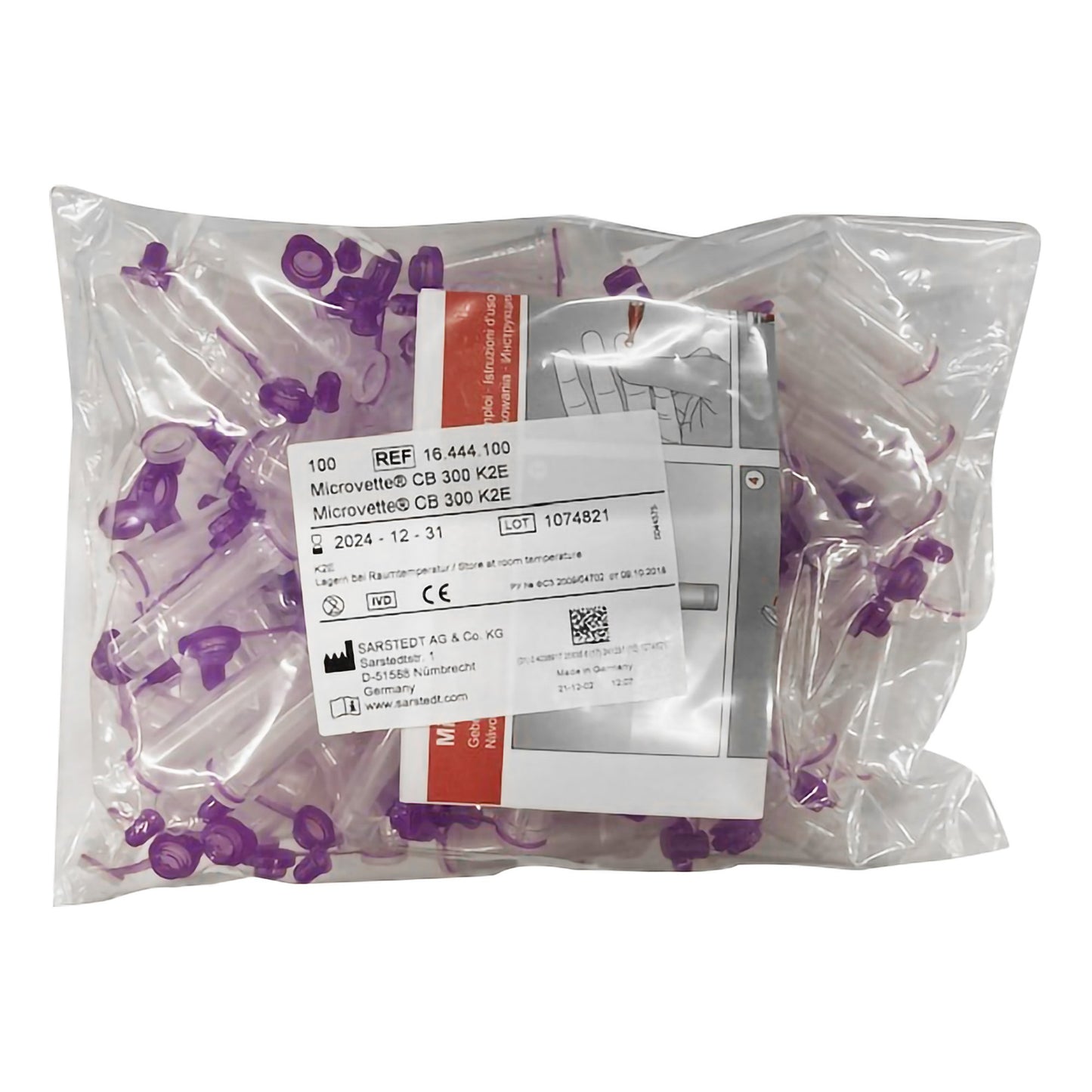 TUBE, CAPILLARY K2EDTA VLT 300UL POLY MICROVETTE