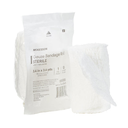 BANDAGE ROLL, GAUZE FLUFF STR3.4"X3.6YDS
