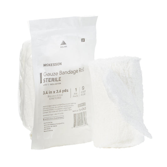 BANDAGE ROLL, GAUZE FLUFF STR3.4"X3.6YDS