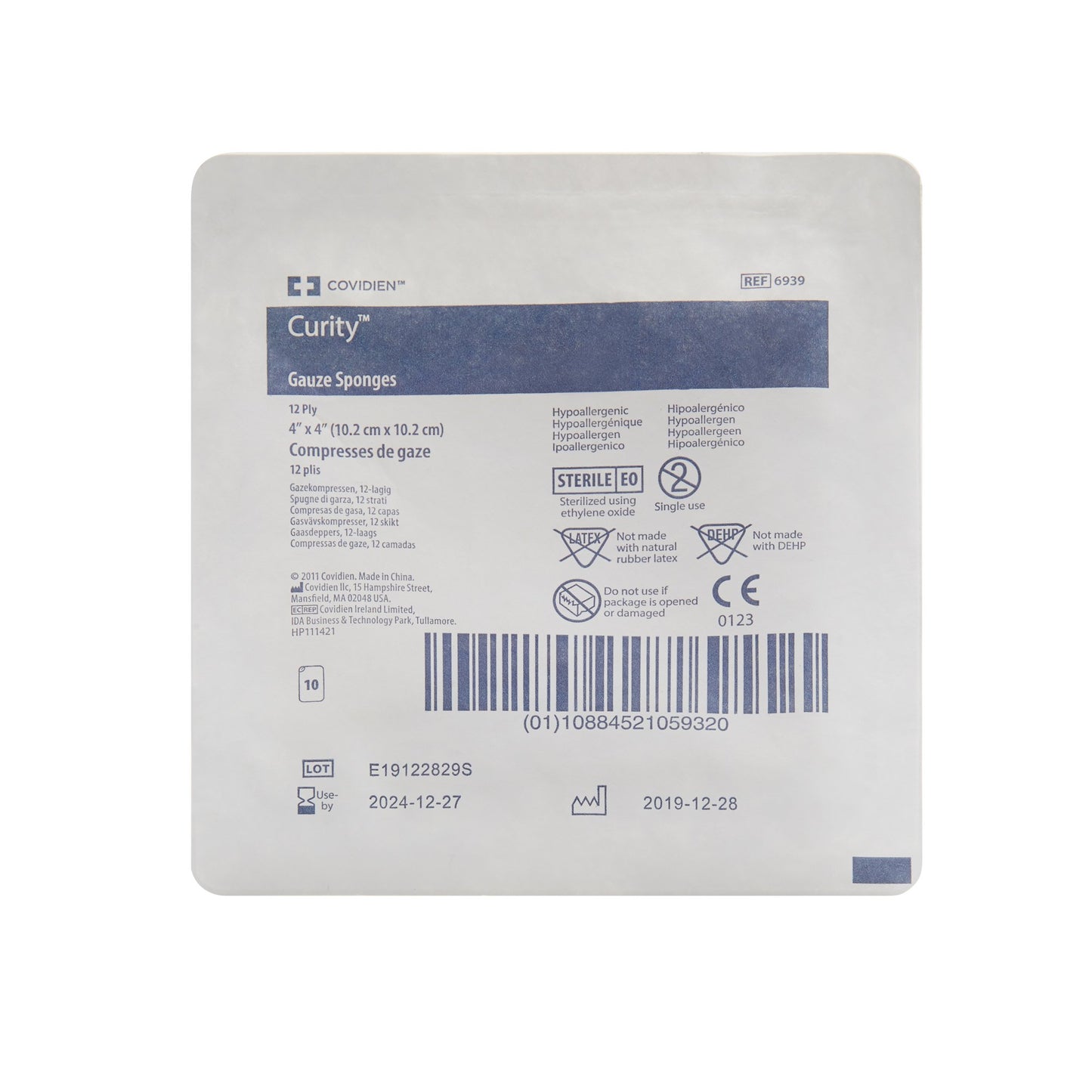 SPONGE, GAUZE 12PLY 4"X4"