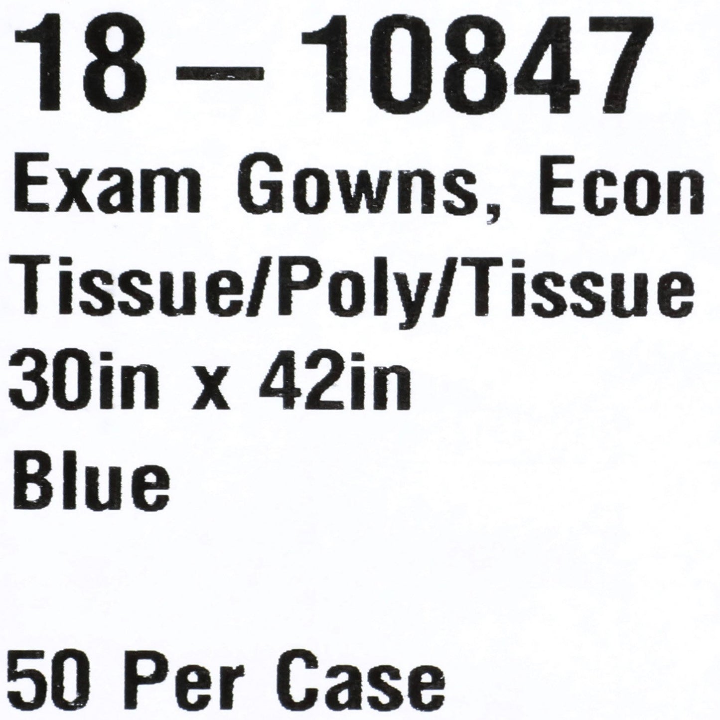GOWN, EXAM T/P/T ECON BLU 30X42
