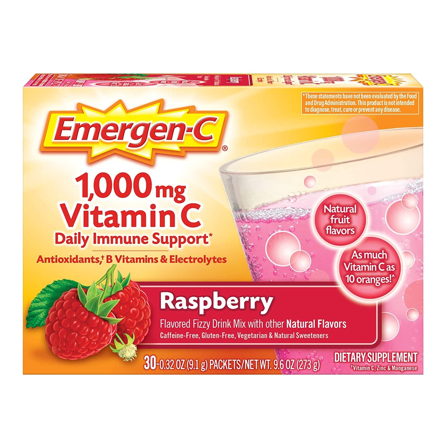 EMERGEN-C, DRINK MIX RASPBERRY
