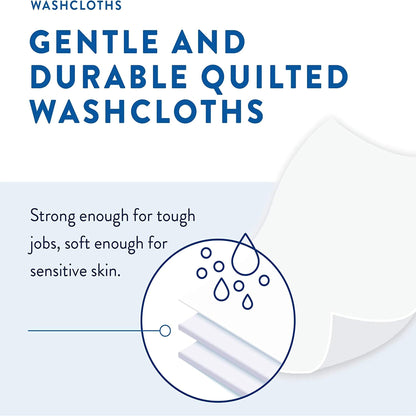 WASHCLOTH, ADLT PREVAIL SOFT PK W/LID 8"X12"