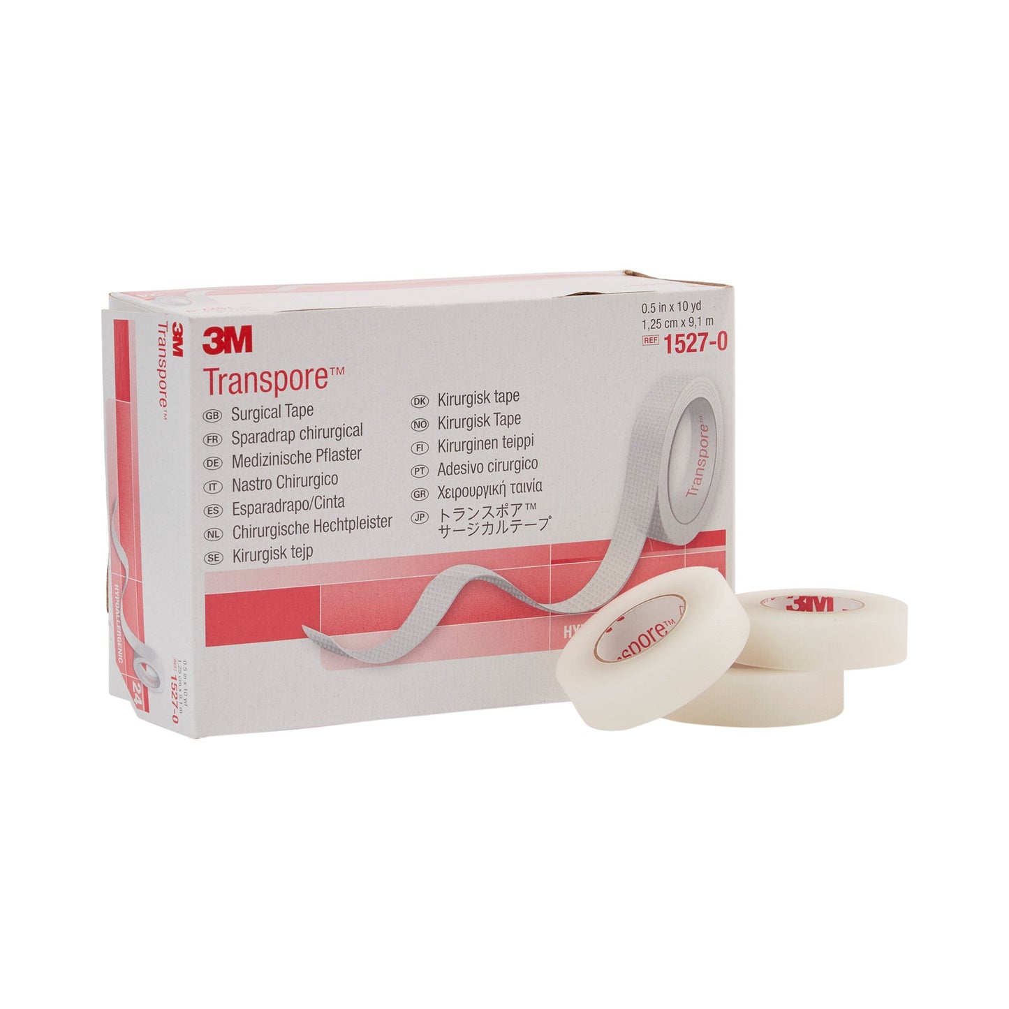 TAPE, ADHSV TRANSPORE 1/2"X10YDS
