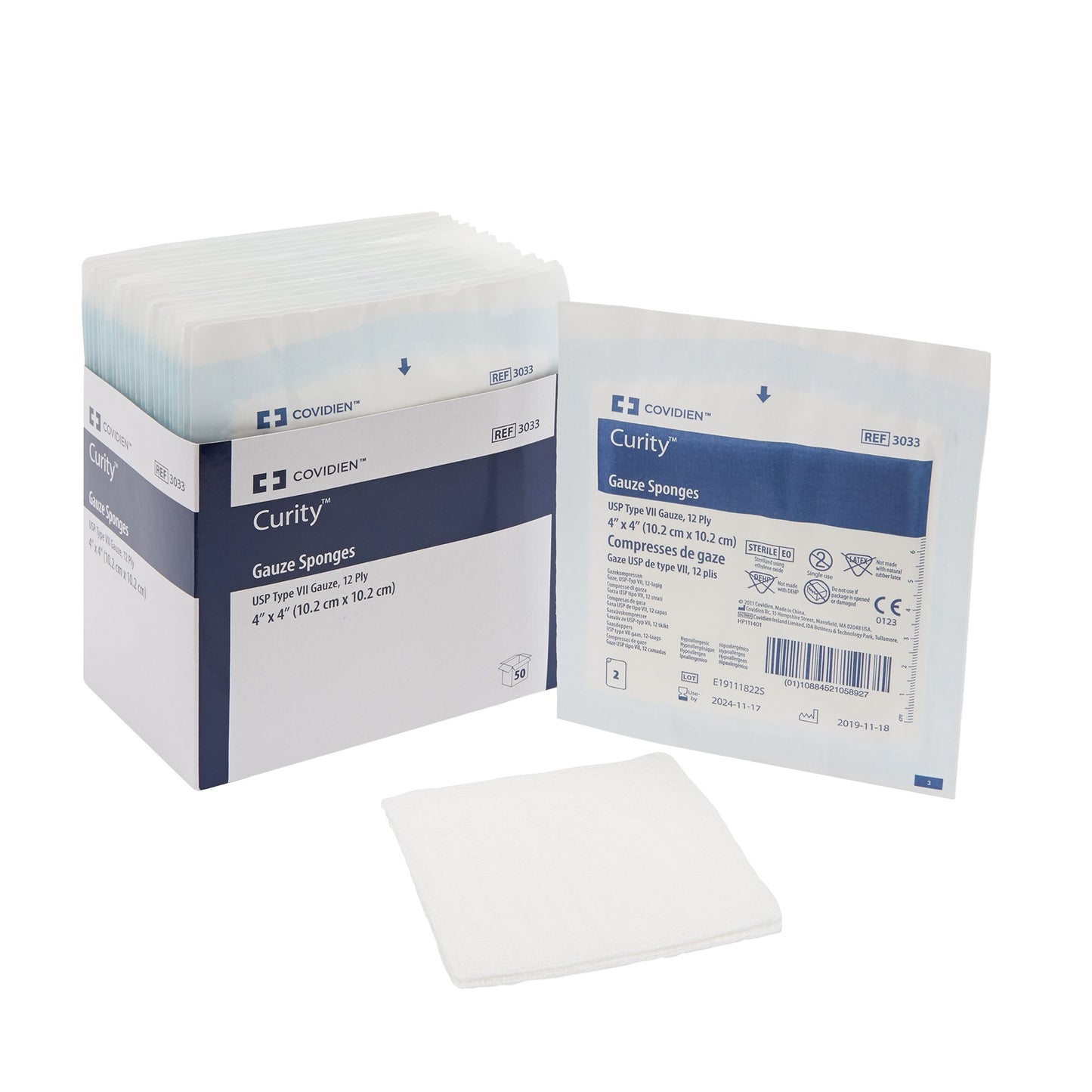 SPONGE, GAUZE 12PLY STR 4"X4"