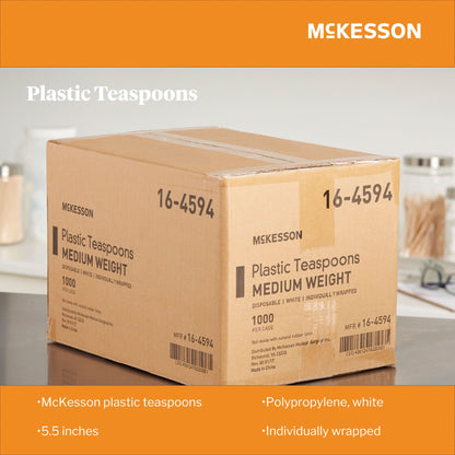 TEASPOON, PLAS INDIV WRAP WHT5.5"