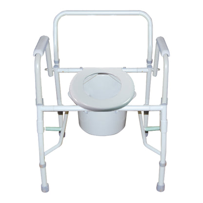 COMMODE, N/FLDING STEEL FRAMEW/DROP ARM 300LB GRY