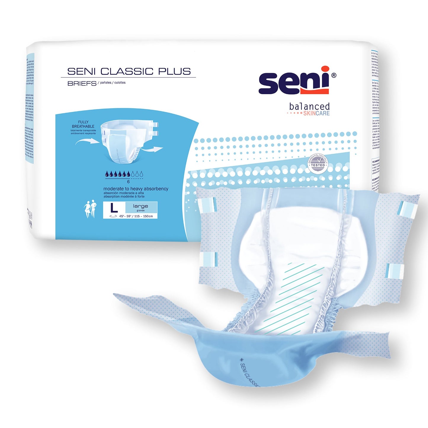 BRIEF, INCONT SENI CLASSIC PLUS LG 45"-59"