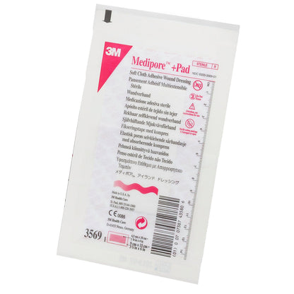 DRESSING, SOFT CLOTH MEDIPORE+PAD 3X1/2X6"