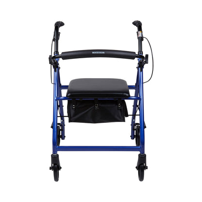 WALKER, ROLLATOR LTWT FOLDINGALUM W/6" WHLS BLU 300LB