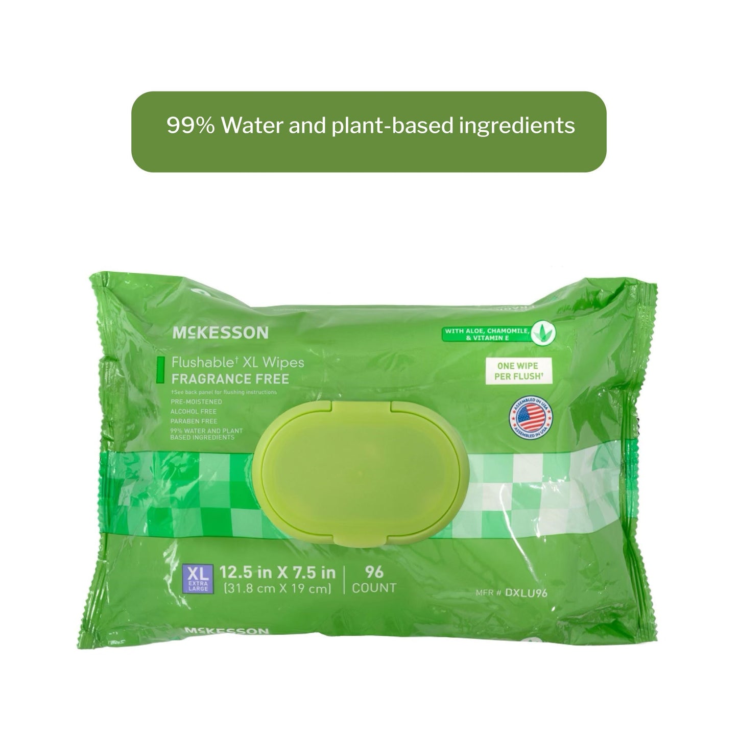 WIPE, WET FLUSHABLE XL UNSCNTDSFT PK W/LID