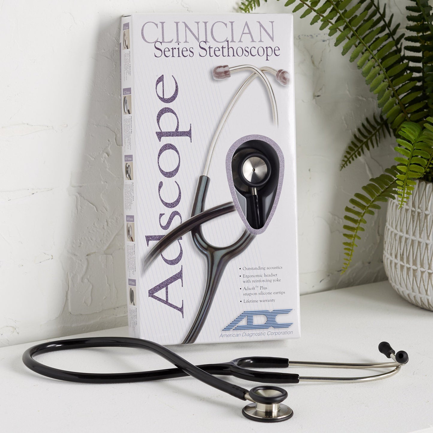 STETHOSCOPE, NURSES S/STL BLKADLT