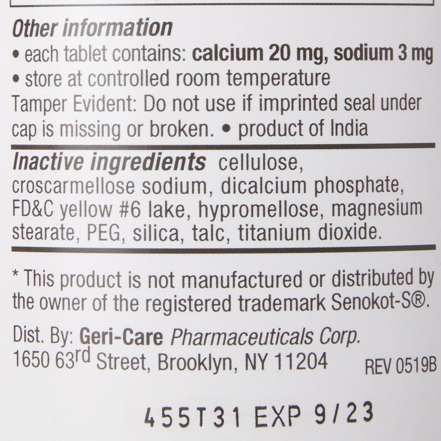 SENNA, TAB 8.6MG PLUS 50MG DSS