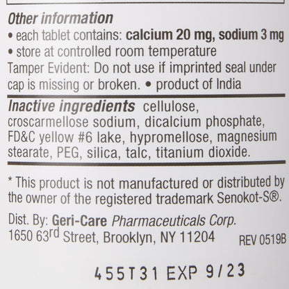 SENNA, TAB 8.6MG PLUS 50MG DSS