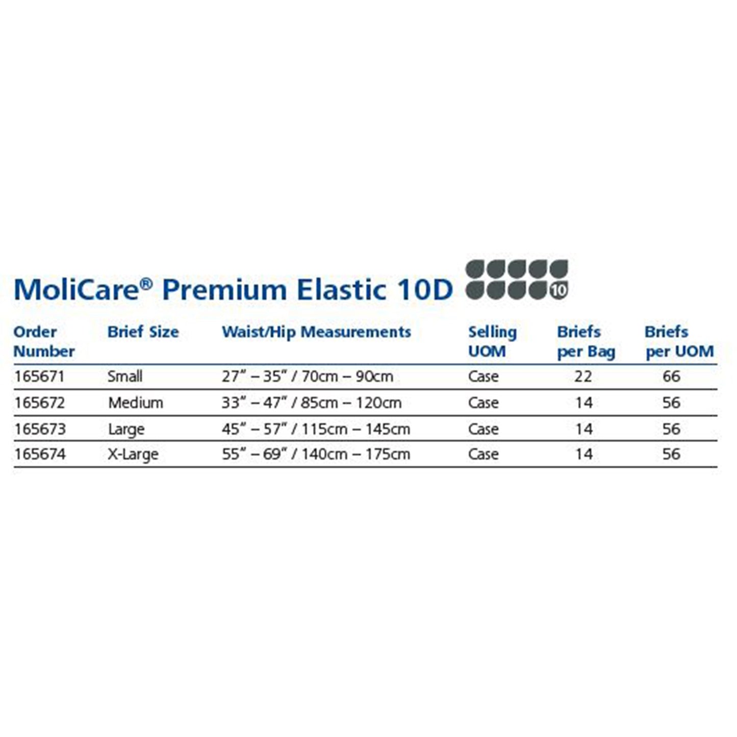 BRIEF, MOLICARE PREMIUM ELASTIC 10D LG