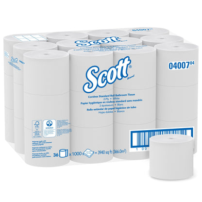 TISSUE, TOILET CORELESS WHT