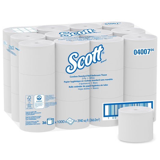 TISSUE, TOILET CORELESS WHT
