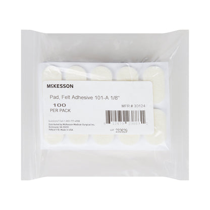 PEDI-PAD, FELT ADH WHT #101-A-8"