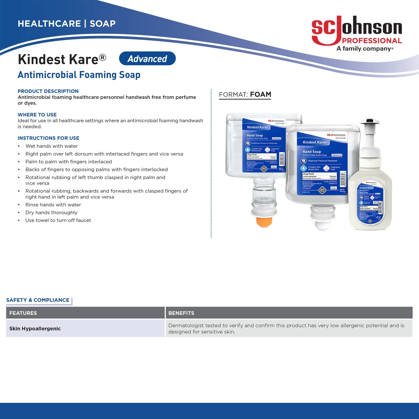 HANDWASH, KINDEST KARE ADVANCED FOAMING 1L