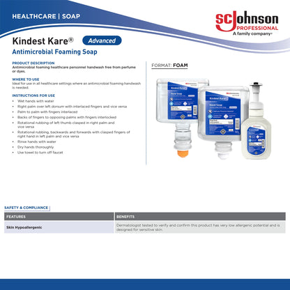 HANDWASH, KINDEST KARE ADVANCED FOAMING 1L