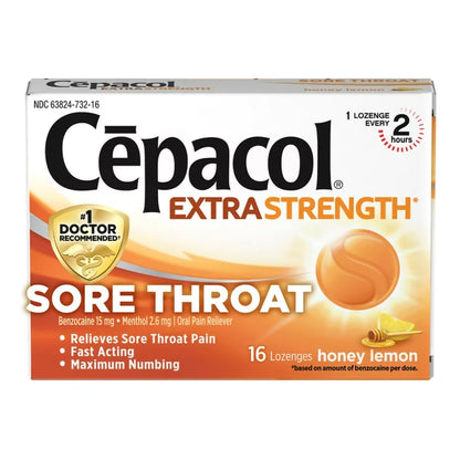 CEPACOL, LOZ SORE THROAT MAX HONEY LEMON