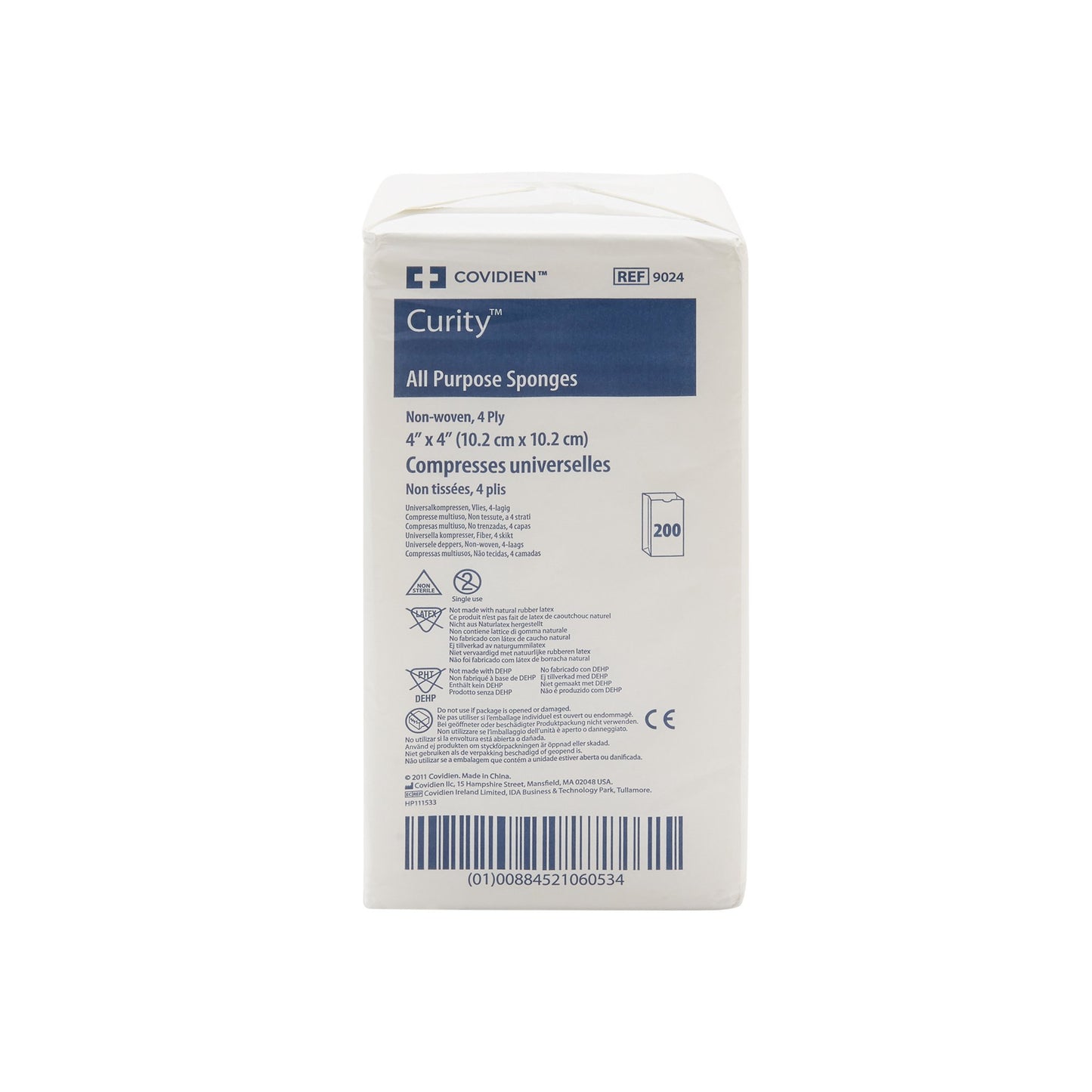 SPONGE, GAUZE CURITY 4PLY 4"X4"