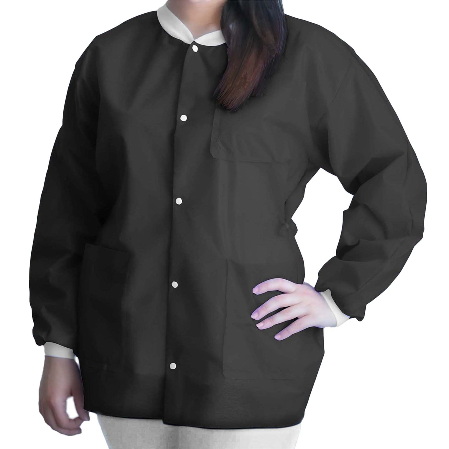 COAT, LAB FITME BLK LG
