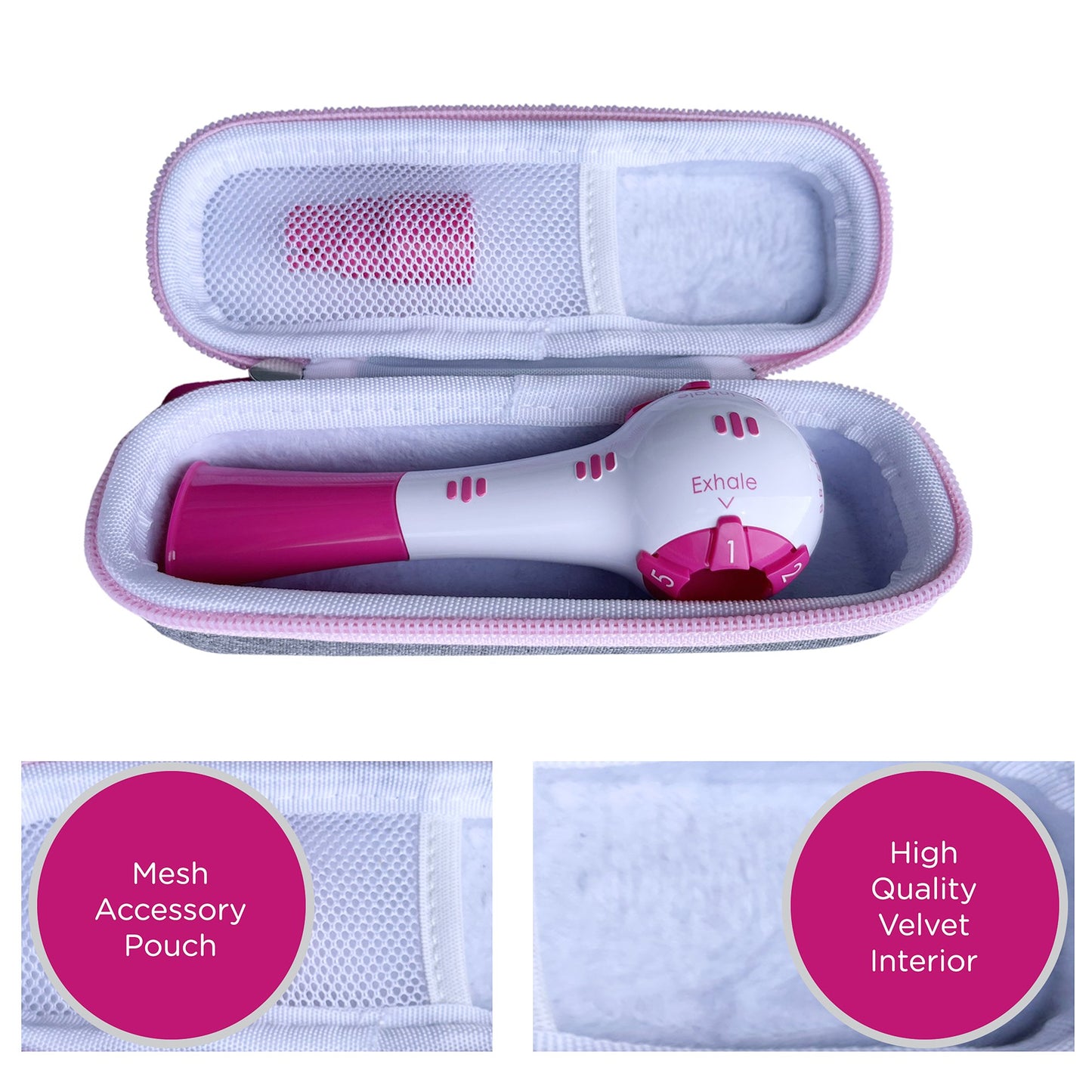 CASE, STORAGE TRAVEL HARD F/THE BREATHER PNK